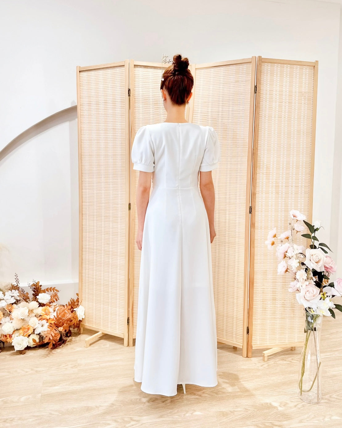 Classic Sweetheart A Line Maxi Dress WHITE (SM)