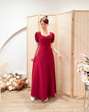 *PLUS SIZE* Classic Sweetheart A Line Maxi Dress MAROON (S-2XL)