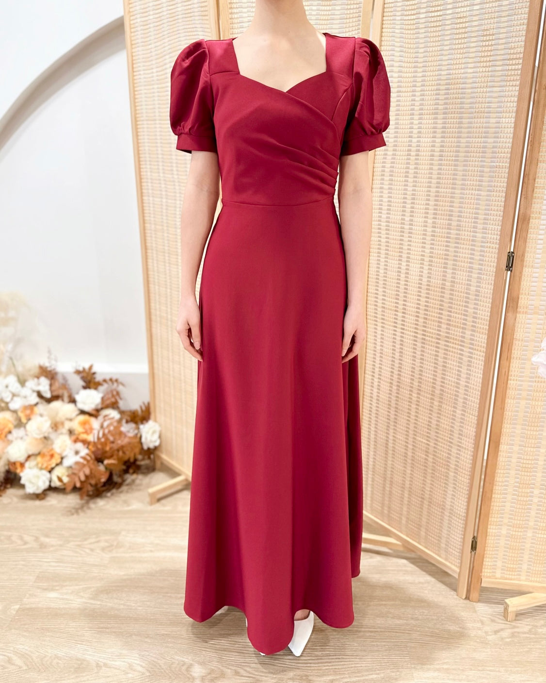 *PLUS SIZE* Classic Sweetheart A Line Maxi Dress MAROON (S-2XL)