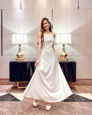 Pearl Design Halter Maxi Gown (XS-L)
