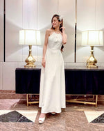Pearl Design Halter Maxi Gown (XS-L)