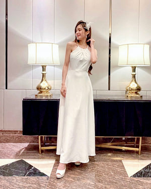 Pearl Design Halter Maxi Gown (XS-L)