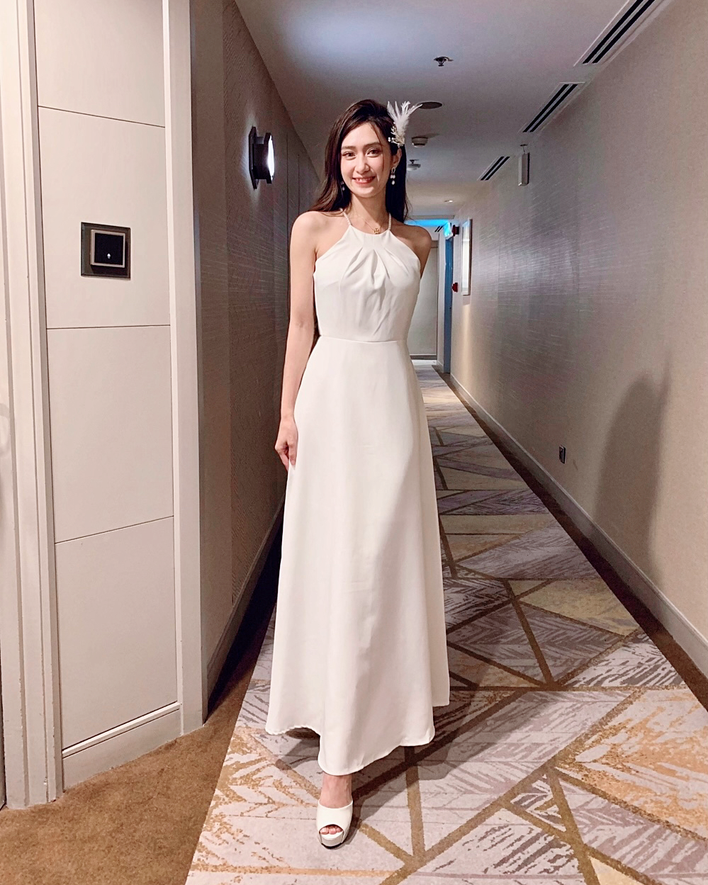 Pearl Design Halter Maxi Gown (XS-L)