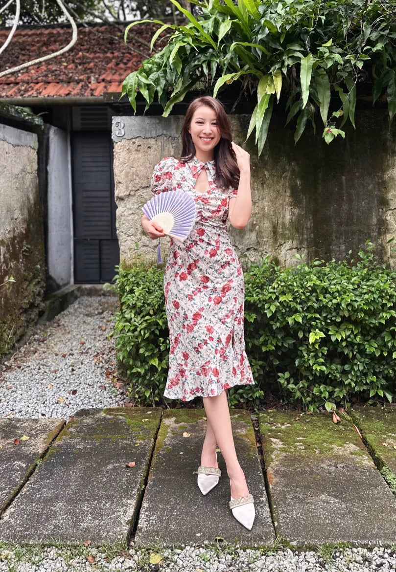 Floral Embroidery Oriental Mermaid Dress (S-L)