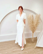 V Fake 2 Piece Design Slit Maxi Dress (S-XL)