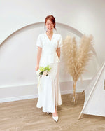 V Fake 2 Piece Design Slit Maxi Dress (S-XL)