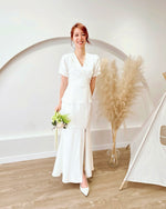 V Fake 2 Piece Design Slit Maxi Dress (S-XL)