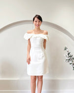 Sweet Puff Off Shoulder A Line Mini Dress WHITE (S-XL)