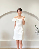 Sweet Puff Off Shoulder A Line Mini Dress WHITE (S-XL)