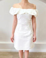 Sweet Puff Off Shoulder A Line Mini Dress WHITE (S-XL)