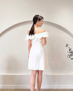 Sweet Puff Off Shoulder A Line Mini Dress WHITE (S-XL)