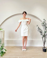 Sweet Puff Off Shoulder A Line Mini Dress WHITE (S-XL)