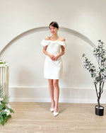 Sweet Puff Off Shoulder A Line Mini Dress WHITE (S-XL)