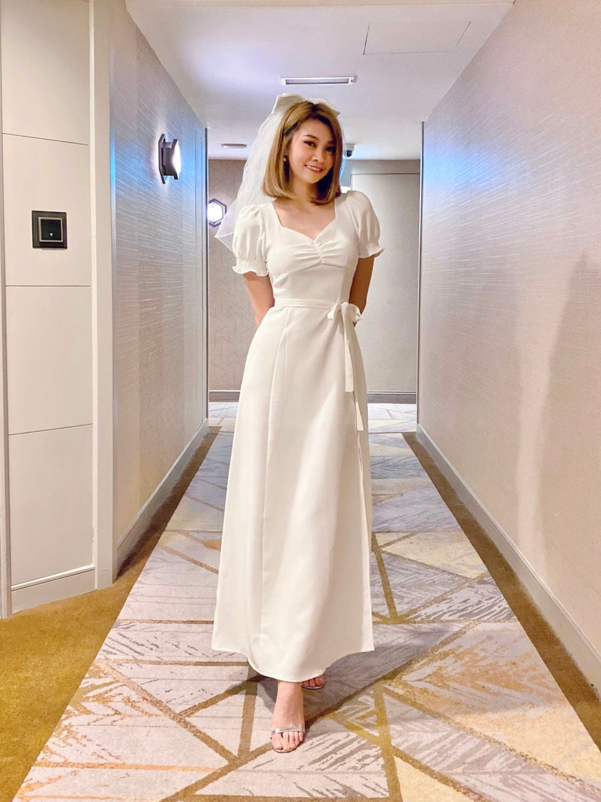 Classic Sweetheart Flare Maxi Gown WHITE (S-XL)