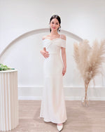 *S&C Made PLUS SIZE* Bow Design Pearl Mermaid Maxi Gown WHITE (S-2XL)