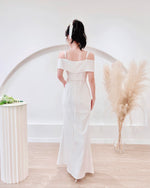 *S&C Made PLUS SIZE* Bow Design Pearl Mermaid Maxi Gown WHITE (S-2XL)