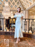 Elastic Ruffles Mermaid Maxi Gown WHITE (S-XL)