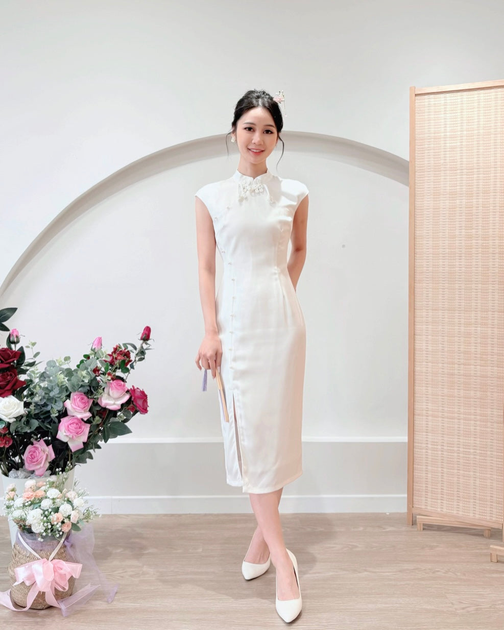 Satin Classic Cap Sleeve Qipao (S-L)