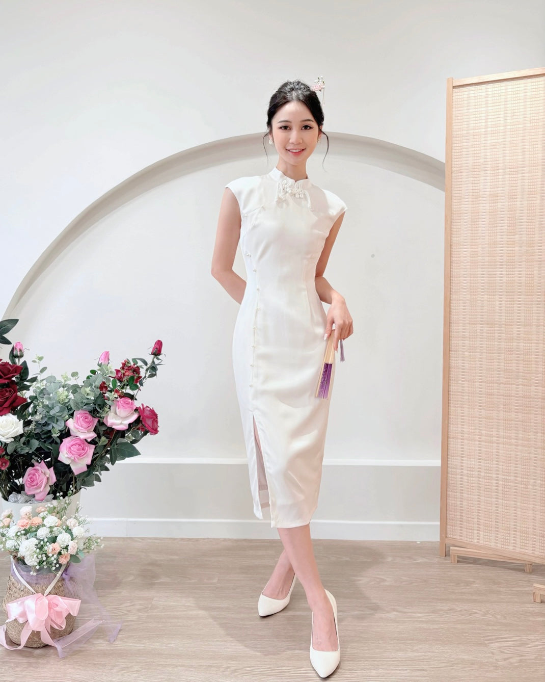 Satin Classic Cap Sleeve Qipao (S-L)