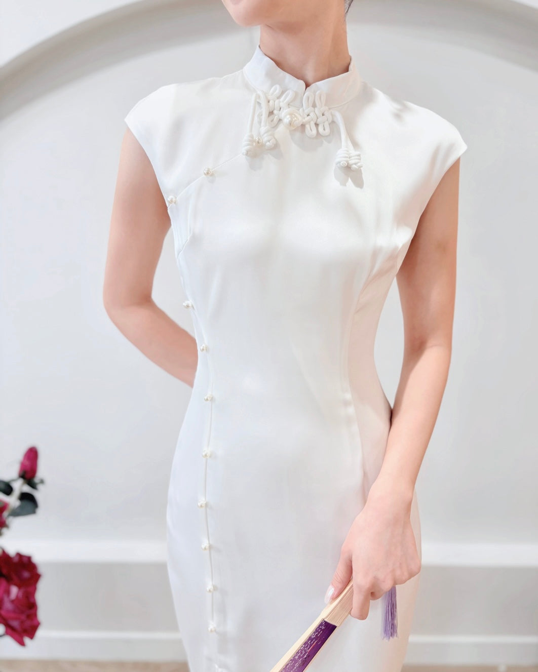 Satin Classic Cap Sleeve Qipao (S-L)