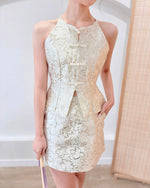 Oriental Knot Halter Set Wear PINK/ IVORY (S-L)