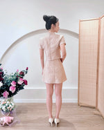 Embroidered Lace Oriental Set CHAMPAGNE/ MAROON (S-2XL)