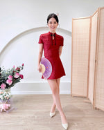 Embroidered Lace Oriental Set CHAMPAGNE/ MAROON (S-2XL)