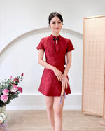 Embroidered Lace Oriental Set CHAMPAGNE/ MAROON (S-2XL)