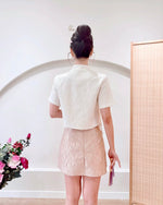 Embroidery Beads Oriental Top CHAMPAGNE/ WHITE/ PINK (M-2XL)