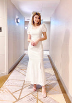 Sweetheart Puffy Sleeve Mermaid Maxi Gown WHITE (S-L)