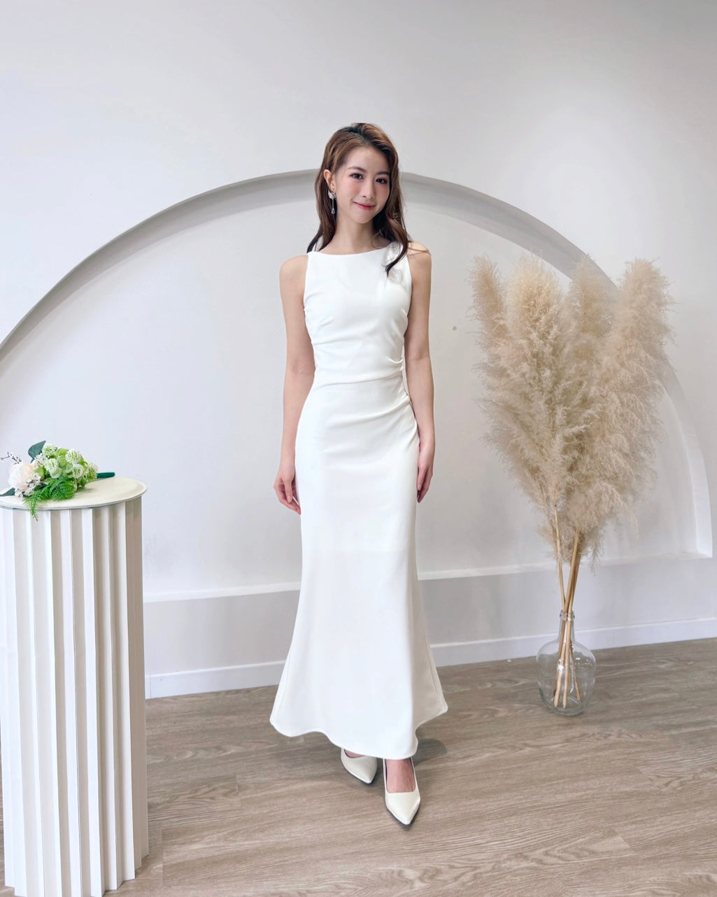 *S&C Made* Sleeveless Pleats Body Fit Mermaid Maxi Dress (XS-L)