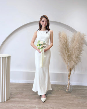 *S&C Made* Sleeveless Pleats Body Fit Mermaid Maxi Dress (XS-L)