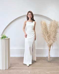 *S&C Made* Sleeveless Pleats Satin Maxi Dress (XS-L)