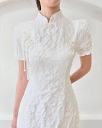 3D Embroidery Lace Mini Qipao WHITE/ PINK/ RED (S-2XL)