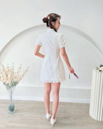 3D Embroidery Lace Mini Qipao WHITE/ PINK/ RED (S-2XL)