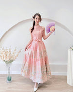 Halter Top with Hanfu Skirt Set PEACH PINK/ MAROON (SML)