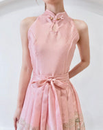 Halter Top with Hanfu Skirt Set PEACH PINK/ MAROON (SML)