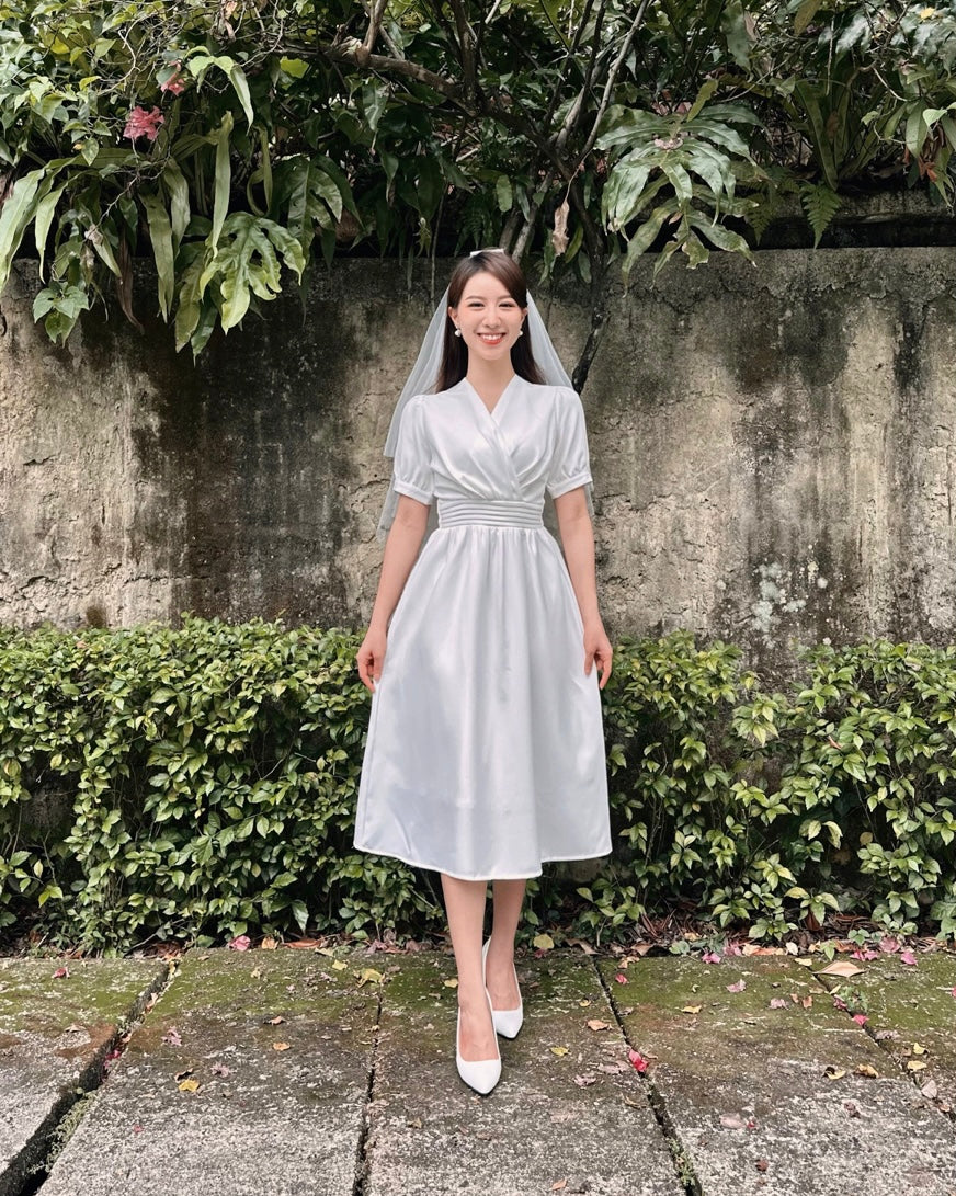 Classic V Neck Midi Dress (S-XL)