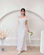 *PLUS SIZE* Ruffles Off Shoulder Pleats Mermaid Maxi Gown (S-2XL)