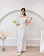 *PLUS SIZE* Ruffles Off Shoulder Pleats Mermaid Maxi Gown (S-2XL)