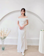 *PLUS SIZE* Ruffles Off Shoulder Pleats Mermaid Maxi Gown (S-2XL)