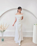 *PLUS SIZE* Ruffles Off Shoulder Pleats Mermaid Maxi Gown (S-2XL)