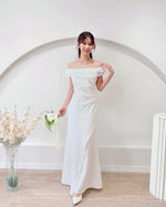 *PLUS SIZE* Ruffles Off Shoulder Pleats Mermaid Maxi Gown (S-2XL)