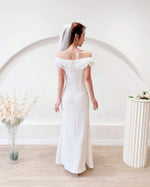 *PLUS SIZE* Ruffles Off Shoulder Pleats Mermaid Maxi Gown (S-2XL)