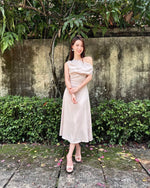 Satin Cowl Neck Midi Dress CHAMPAGNE (SM)