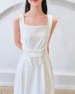 Sleeveless Ribbon Belt Design Flare Dress (S-XL)