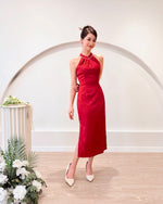 *S&C Made* Halter Pearl Neckline Qipao MAROON (XS-L)