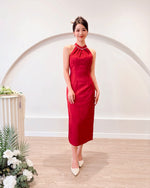 *S&C Made* Halter Pearl Neckline Qipao MAROON (XS-L)