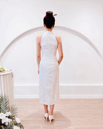*S&C Made* Halter Pearl Neckline Qipao WHITE (XS-L)