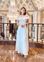 *PLUS SIZE* Off Shoulder Sweet Puff Flare Maxi Gown (S-2XL)
